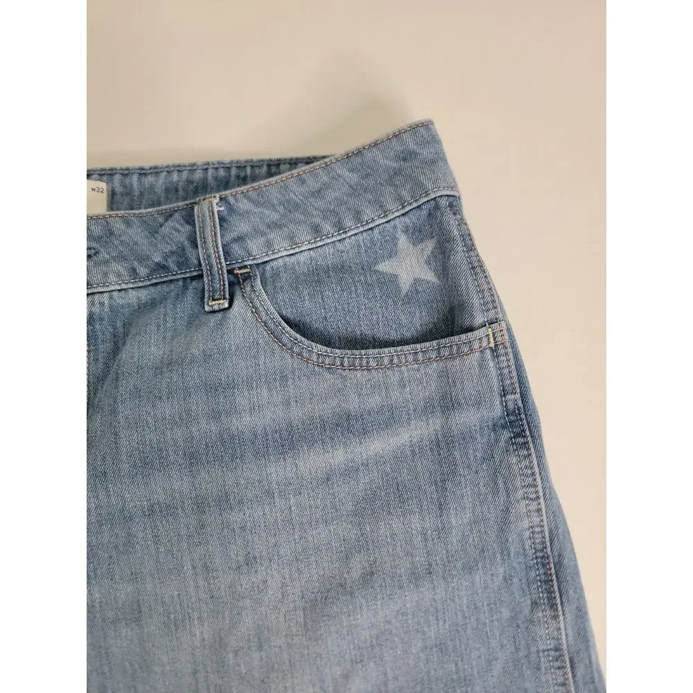 Hollister Jean Shorts Womens SZ 32 Low Rise Baggy Jort Cutoff 100% Cotton